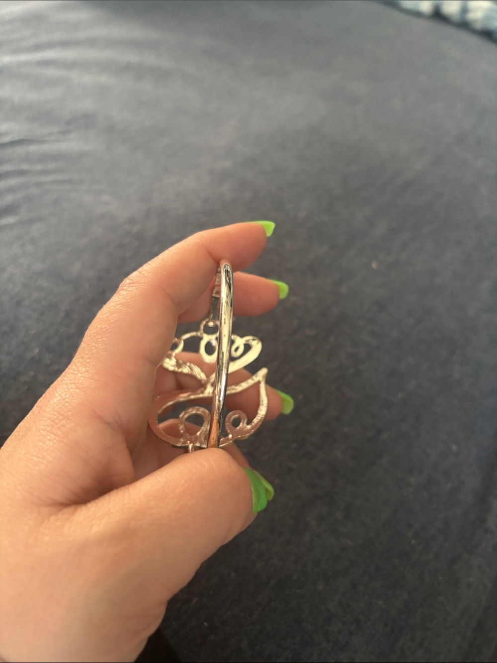 Silver Script Monogram Bracelet -Letter K - Picture 7 of 7